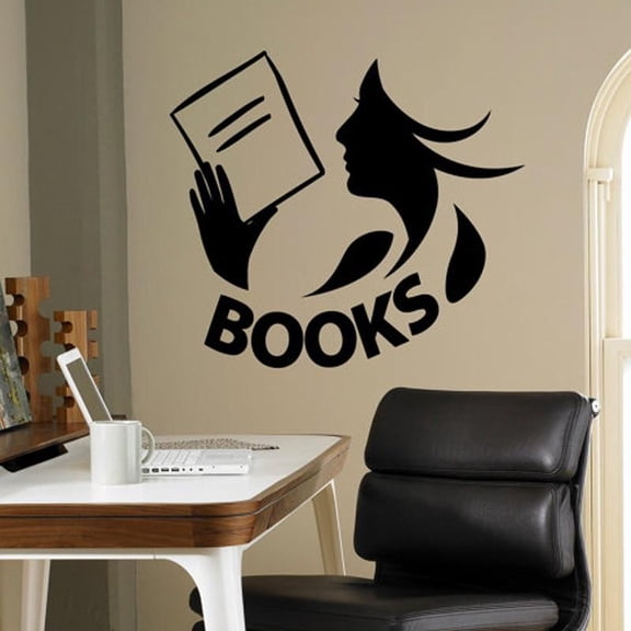 Books Wall Decal Vinyl Sticker Library School Classroom Home Interior Living Room Children Bedroom Removable Mural 57x51cm