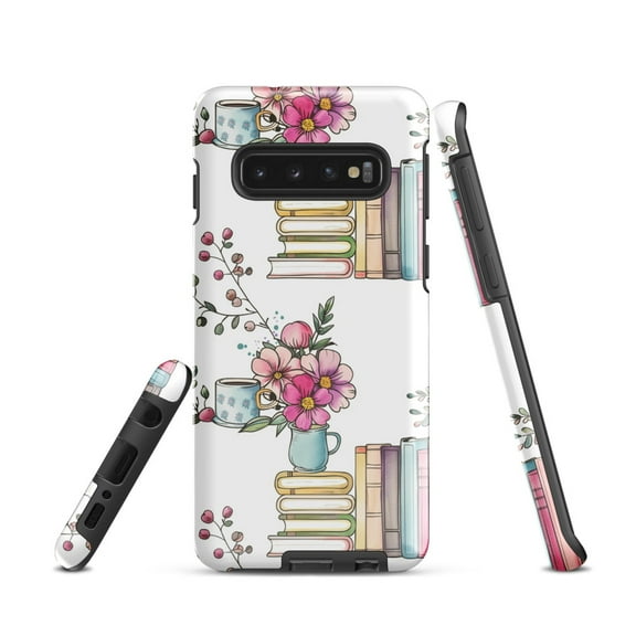 Books and Coffee Cell Phone Case, Floral, Bookish, Book Lover Tough case for Samsung® (Samsung Galaxy S10)