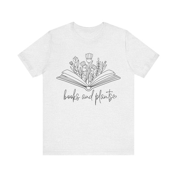 Books and Plants T-shirt, Book Lover and Plant Lover Shirt Reading Shirt