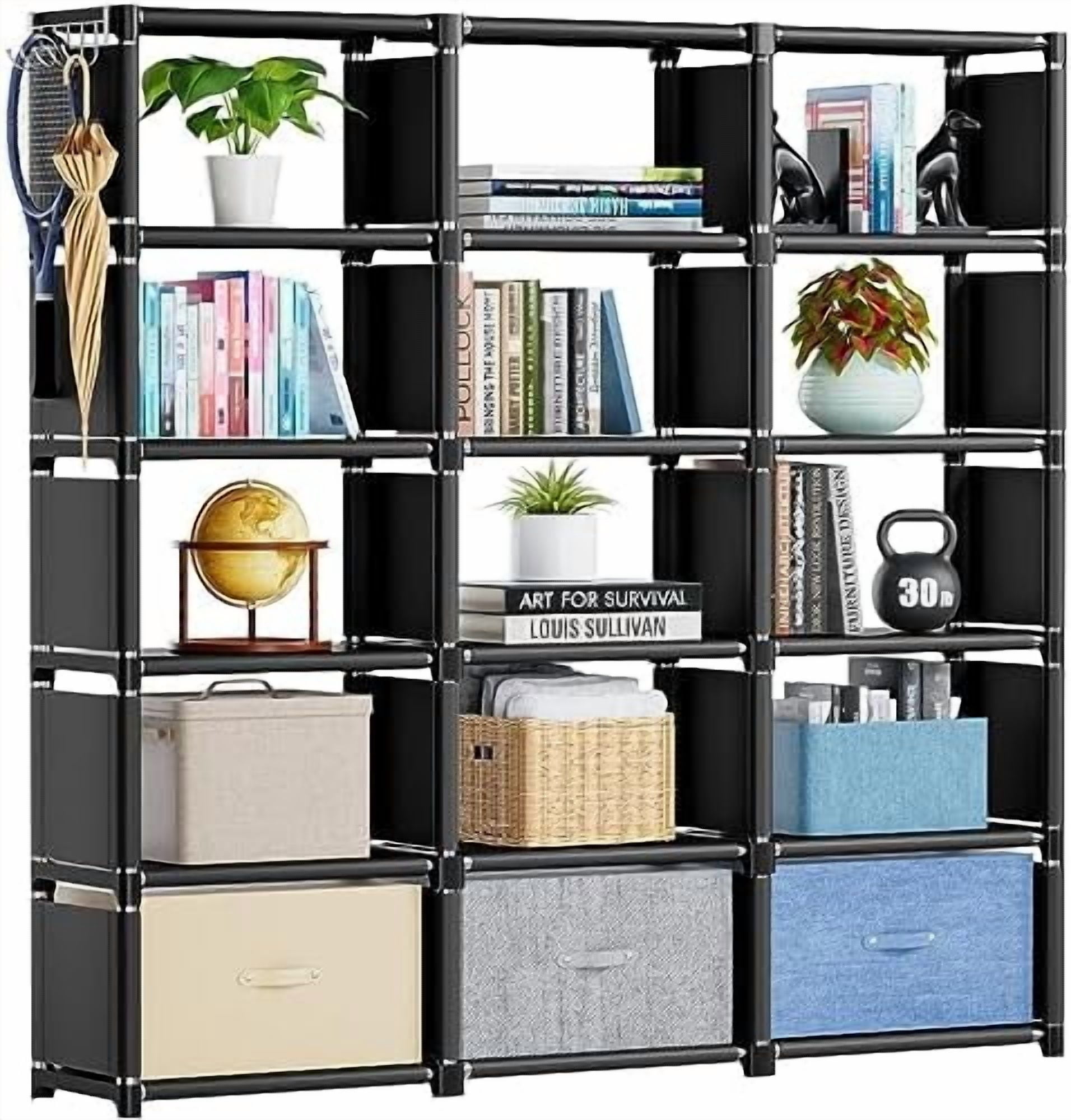 Bookshelf,15 Cube Storage Organizer,Book Shelf Organizer,Tall Bookcase