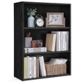 thumbnail image 1 of Custos Collection - 3-Tier Adjustable Bookcase, Open Compartment Storage Shelf, 9.4" D x 23.6" W x 32" H, for Living Room, Office, Dining Room, Space-Saving Design, Ebony Black, 1 of 10