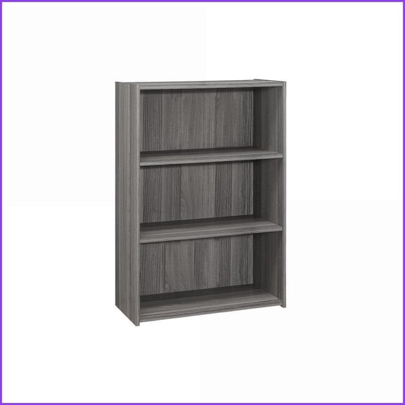 Bookshelf 36"H 4-Tier Transitional Grey with Adjustable Shelves | Grey | Particle Board