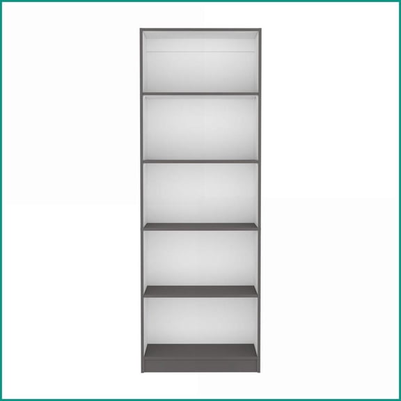 Bookshelf 4-Shelf Modern Matt Gray/White | Engineered Wood | Space-Saving
