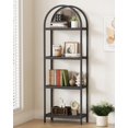 Bookshelf 4 Tier Arched Bookcase 71.3