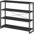 thumbnail image 1 of Bookshelf, 4-Tier Industrial Bookcase, Black Open Book Shelf, Freestanding Tall Bookshelves with Metal Frame, 1 of 17