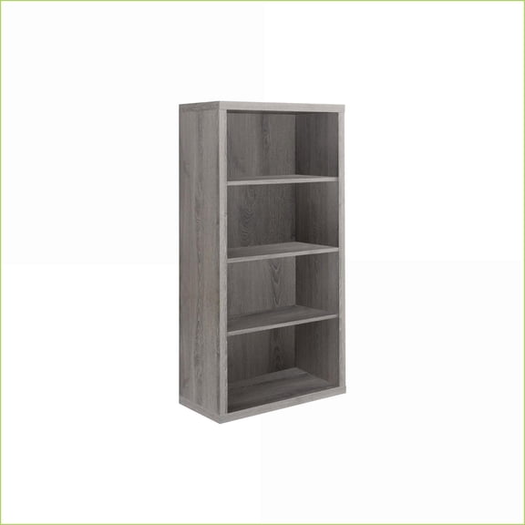 Bookshelf 5 Tier 47.5"H Contemporary Dark Taupe Wood-Look | 3 Adjustable Shelves | Taupe | Particle Board