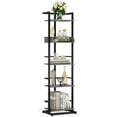 Bookshelf 5Tier Book shelf Narrow Wood Bookcase Tall Corner Book