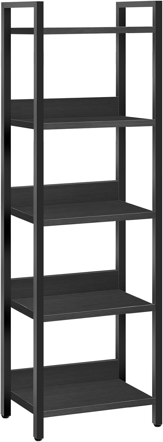 Bookshelf, 5-Tier Bookcase, Standing Book Shelf for Small Space ...
