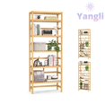 Bookshelf, 6Tier Bamboo Adjustable 63.4” Tall Bookcase Book Shelf