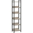 thumbnail image 1 of Bookshelf, 6-Tier Bookcase, Standing Book Shelf for Small Space, Storage Shelf Organizer, for Living Room, Bedroom, Study, Balcony, Greige and Black, 1 of 16