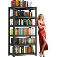 thumbnail image 1 of Bookshelf 6 Tier Metal Wide Bookshelves, Heavy Duty Bookcase Tall Book Shelf Storage Organizer, Adjustable Bookshelf For Bedroom/Living Room/Home Office/Library, Black(78"H*46"W*20"D), 1 of 10