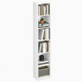 thumbnail image 1 of Bookshelf, 6-Tier Open Bookcase, Corner Bookcase with Storage, Floor Standing Unit, Cloud White, 70.9 Inch Tall, 1 of 9