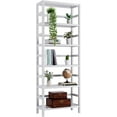 Bookshelf, 6Tier Tall Bookcase Freestanding Bamboo Book Shelf Bathroom