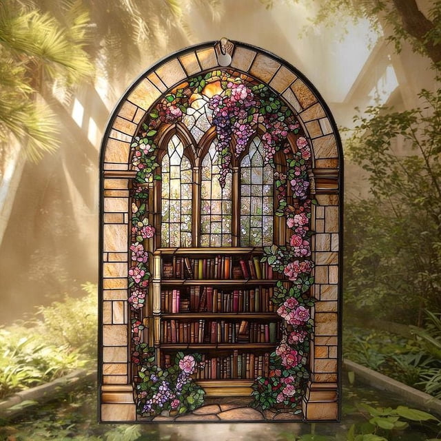Bookshelf ACRYLIC Suncatcher – Stunning Library Window Hanging, Reading ...