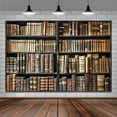 thumbnail image 1 of Bookshelf Backdrop,Book Club Party Decorations,Library Photograph Backdrop for Video Recording,Office Backdrop for Video Conference Meeting,Baby Shower Children Kids Birthday Photo Studio Props 5X3FT, 1 of 5