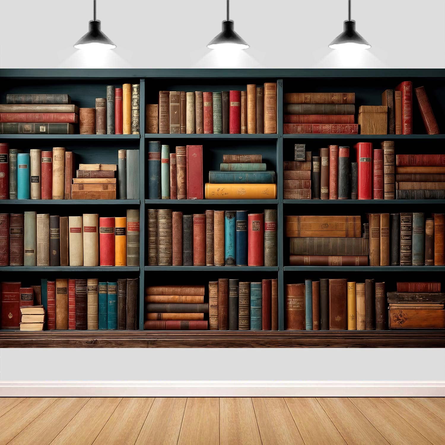 Bookshelf Backdrop Vintage Bookcase Photography Backdrops Classical ...