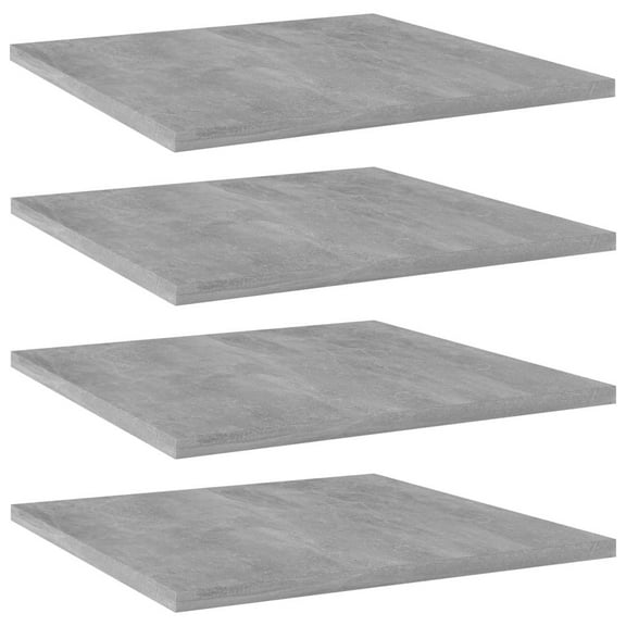 Bookshelf Boards 4 pcs Concrete Gray 15.7"x15.7"x0.6" Engineered Wood Grey