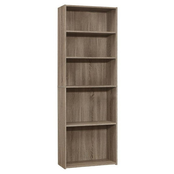 Bookshelf Bookcase 6 Tier 72"H Office Bedroom Laminate Brown