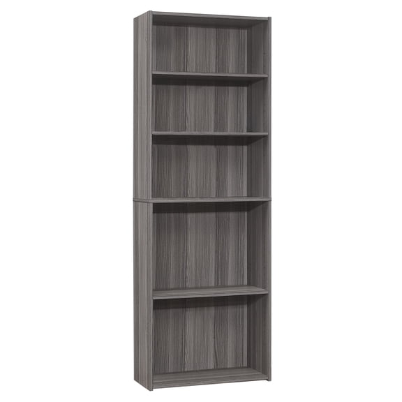 Contemporary Home Living 71.25" Gray Contemporary 5 Shelves Rectangular Bookcase
