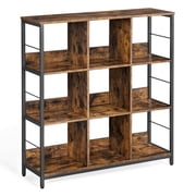 Bookshelf, Bookcase, 9 Cubes Storage Organizer, Industrial Open Display Shelf, for Bedroom, Office
