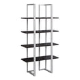 thumbnail image 1 of Bookshelf Bookcase Etagere 4 Tier 60"H Office Bedroom Metal Brown Grey, 1 of 5