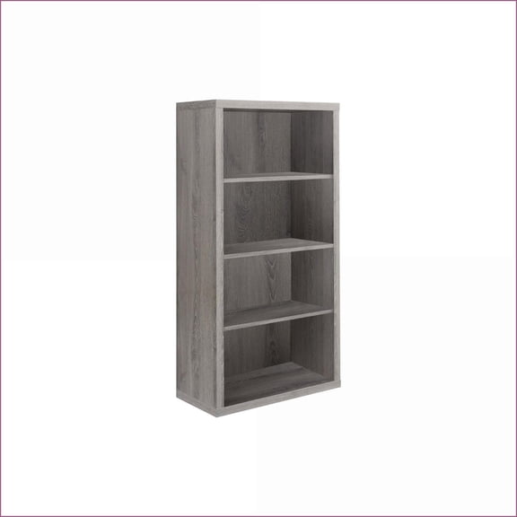 Bookshelf, Contemporary 4-Tier Adjustable Shelves, 47.5"H Dark Taupe | Particle Board