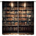 thumbnail image 1 of Bookshelf Curtains, Vintage Library with Books Window Treatments for Kids Bedroom, Wooden Wooden Antique Bookcase Drapes 2 Panel Sets,52x84 Inch, 1 of 6