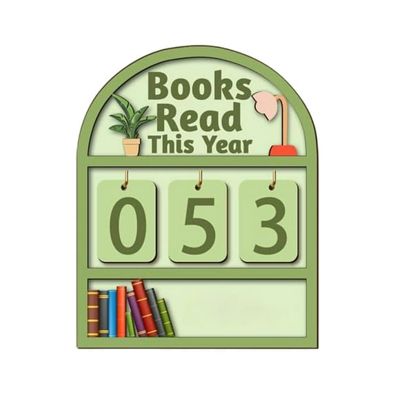 Bookshelf Decor Books Read This Year Presents for Bookworms Book Counter Book Themed Decor Books Read Counter Reading Tracker Book Stack Decor Book Lovers Gifts