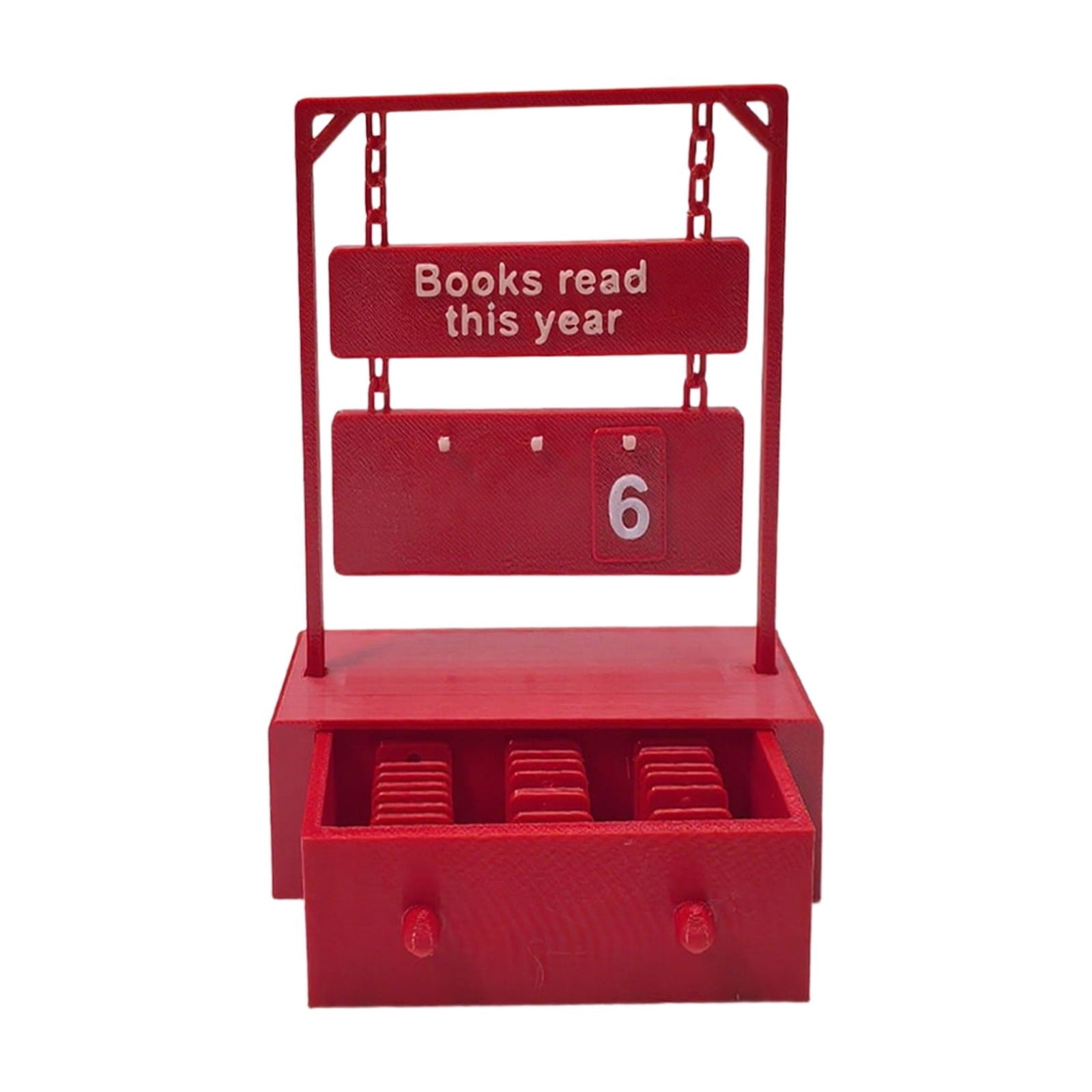 Bookshelf Decoration And Reading Counter, Manual Rotation Book Tracker ...
