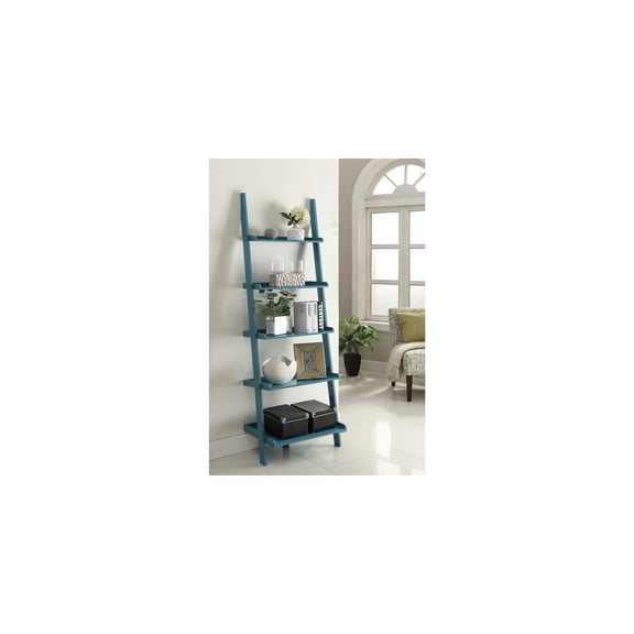 Bookshelf Ladder - 5 Tier Display Shelf - Industrial Style Storage Unit