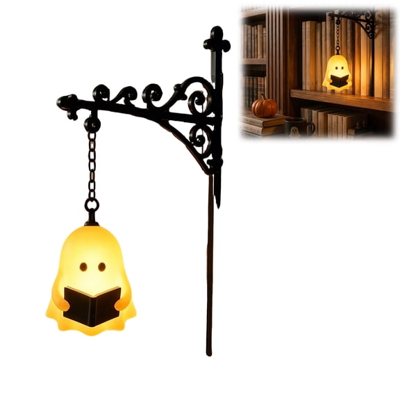 Bookshelf Lamp, Bookshelf Lantern, Library Lantern Mini Bookshelf Lamp - Warm Amber LED Ghost Reading Light, Book Nook Decor Gift