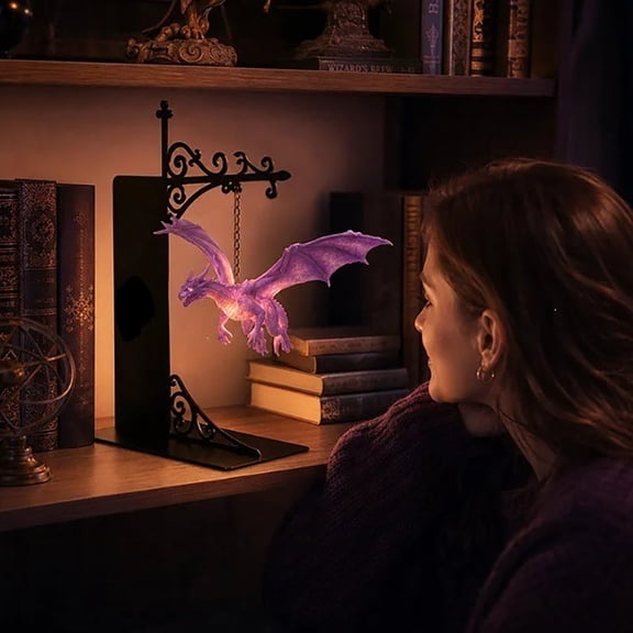 Bookshelf Lantern, Dragon Bookshelf Light, Warm LED Dragon Night Light, Fantasy Reading Nook Decor, Unique Gift for Fantasy Lovers and Book Readers