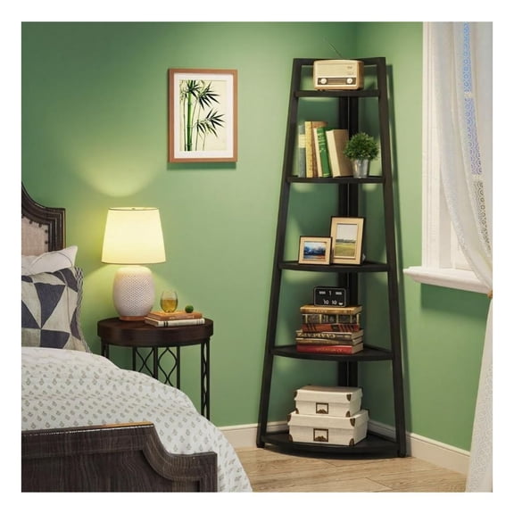 Bookshelf, Modern Wooden Storage Shelves for Books and Decor