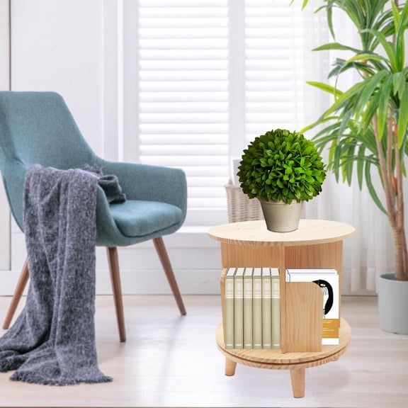 Bookshelf Organizer 360 Rotating Bookcase Storage Shelf Rack Floor Standing