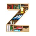 thumbnail image 1 of Bookshelf Pendant, Acrylic 2D Flat Decoration with 26 Alphabet Letters, Book Lover Heart Librarian Gift, One Size, 1 of 2