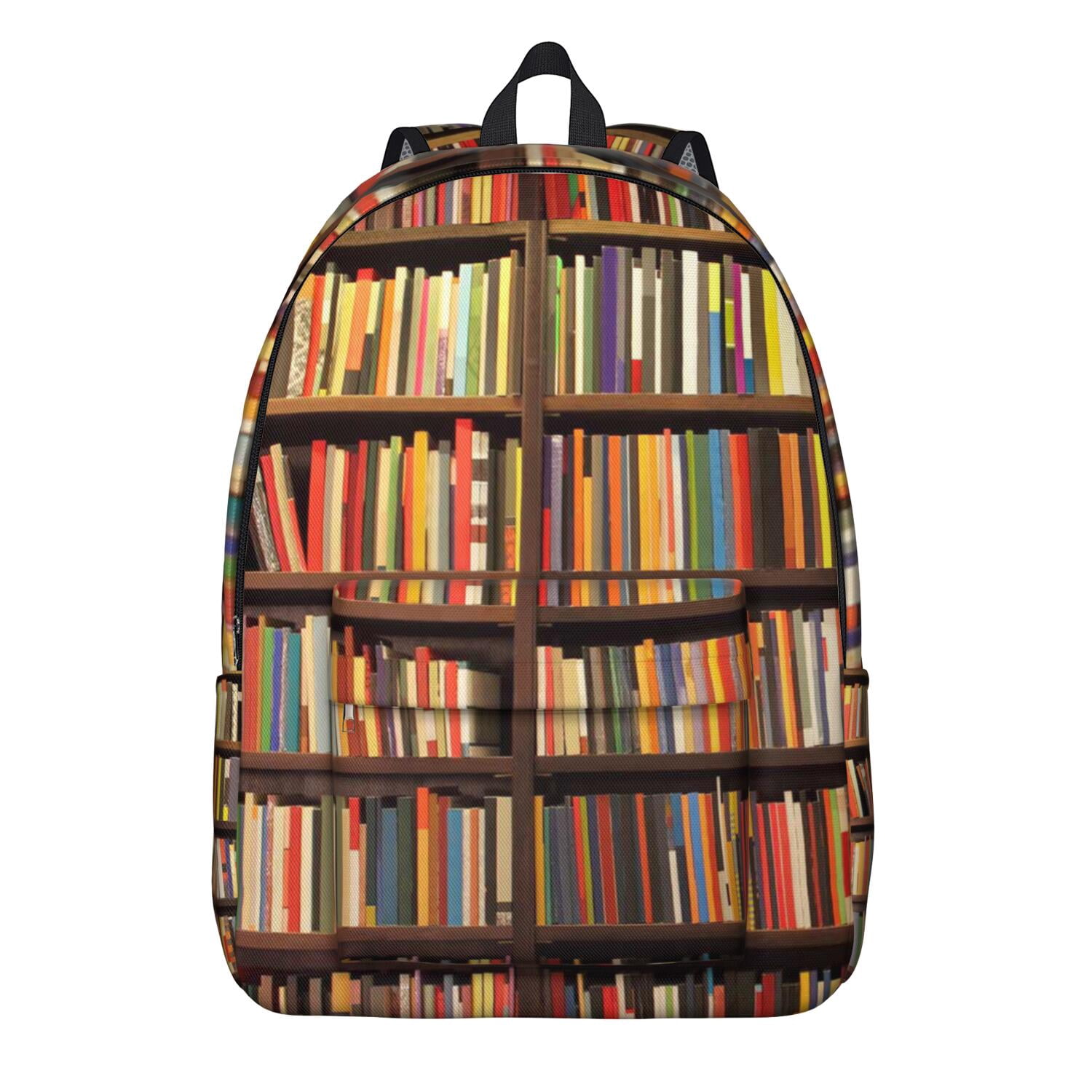 Bookshelf Print Backpack for Book Lovers, Reading Bookmark Bookcase ...