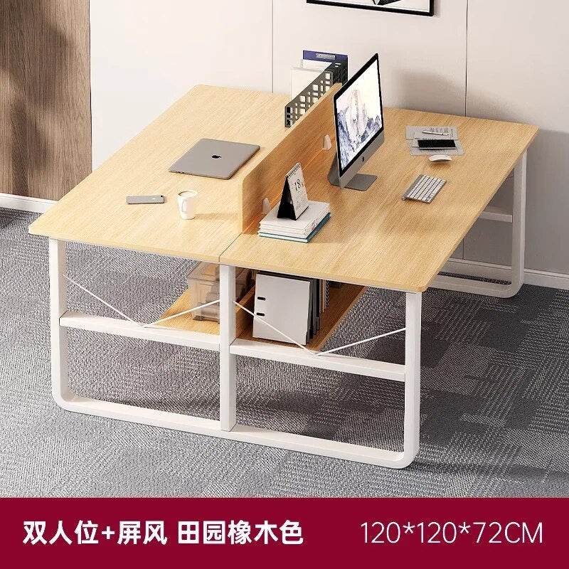 Bookshelf Setup Office Desk Storage Standing White Floor Computer Desks