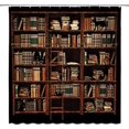 Bookshelf Shower Curtain Library Vintage Educational Bookcase Readable