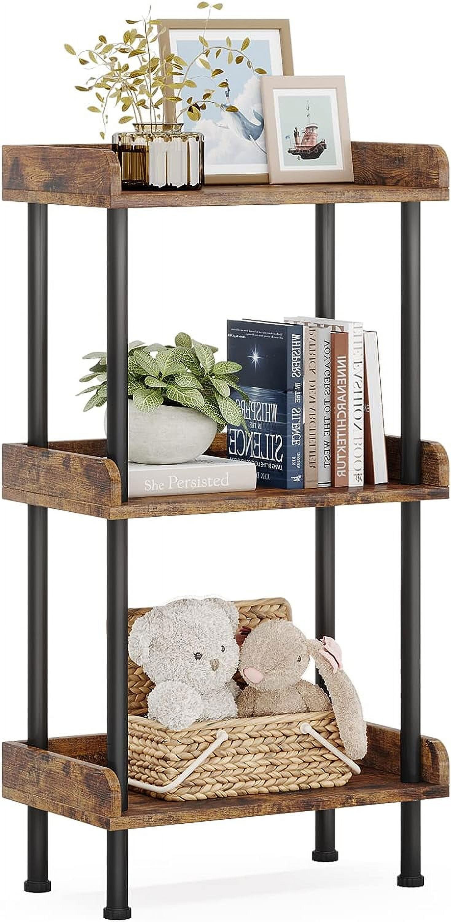 Small Book Shell Bookshelf Small Book Shelf 3 Tier Wood Bookcase | Industrial Bookshelf ...