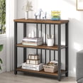 Bookshelf, Small Modern 3 Tier Bookcase, and Metal Standing Storage ...
