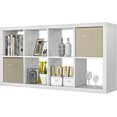 thumbnail image 1 of Bookshelf with Storage Bins, 8-Cube Storage Organizer with Back Panels, Modern Wood Open Bookcase, Multifunctional Display Shelf for Living Room, Bedroom, Home Office, White, 1 of 8