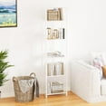 thumbnail image 1 of Bookshelf Storage Shelf Bookcase Freestanding Storage Stand for Living Room, Bedroom, Kitchen, Rust Resistance, Easy Assembly Free Combination Multi-Functional Organizer (5 Tiers,White), 1 of 9