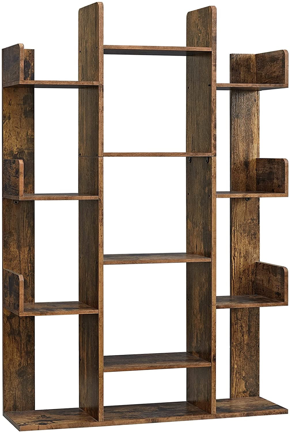 Bookshelf, Tree-Shaped Bookcase with 13 Storage Shelves, Rounded ...