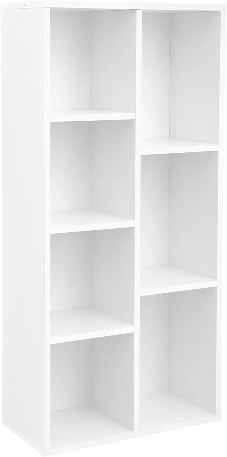 White 7-Cube Freestanding Bookshelf and Organizer