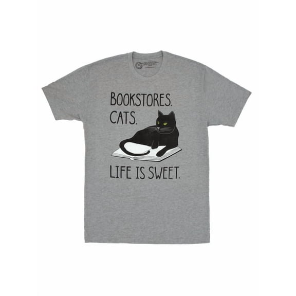 Bookstore Cats Unisex T-Shirt Medium, (Other)