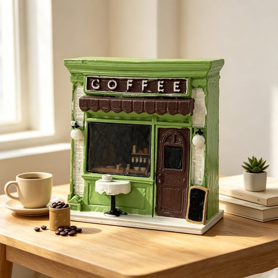 Bookstore and Coffee Shop Candle Holder, Light Up Cafe Book Decor, Colorful 3 Wick Candle Stand, Literary Tabletop Accent For Living Room Bedroom Office Home Decoration