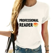 Bookstore Professional Reader Teacher Bookworm Boo Trendy and Comfortable Short Sleeve T-Shirts for Women
