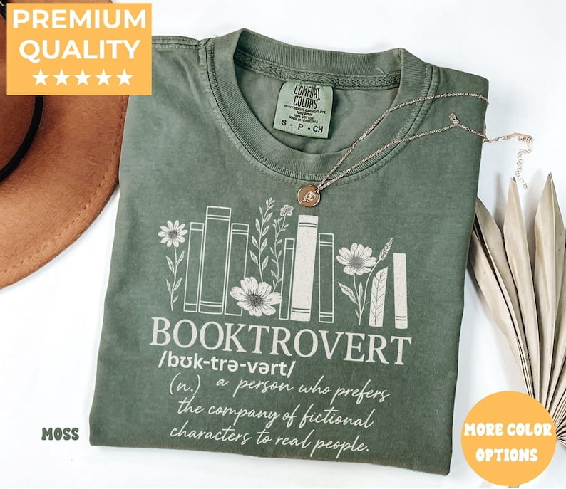 Booktrovert Definition Shirt Book Lover Introvert Reader Library ...