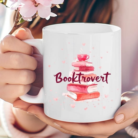 Booktrovert Energy Mug, Cozy Book Lover Gift, Reading Coffee Cup, Introvert Aesthetic Mug, Bookish Dr, Reader Gift Idea.