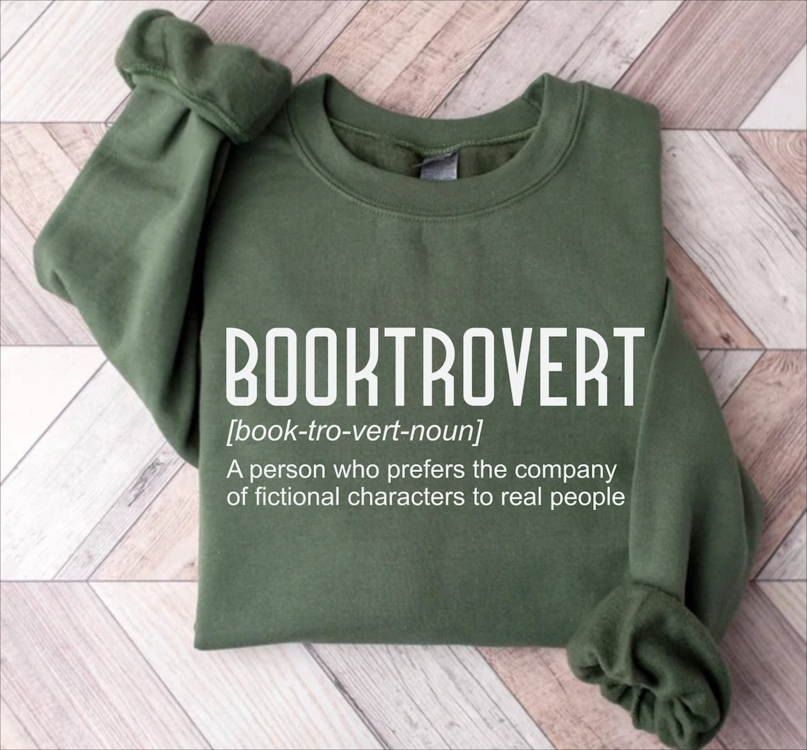 Booktrovert Sweatshirt, Book Lover Shirt For Women, Classic Literature ...
